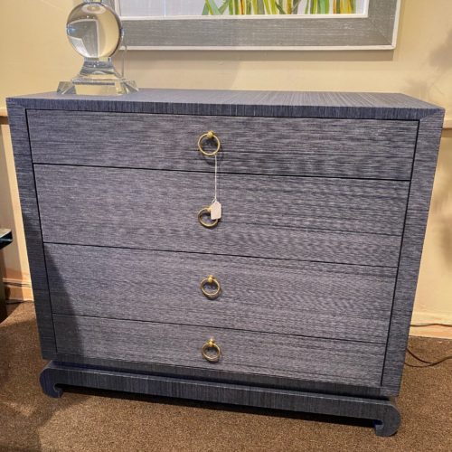 4 Drawer Nightstand Blue Linen Wrapped, Bungalow 5 Ming 4 Drawer Dresser